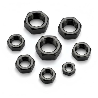 (30 Pack) 5/16" Hex Nuts, Black Oxide 304 Stainless Steel Hexagonal Nuts - size: 5/16"