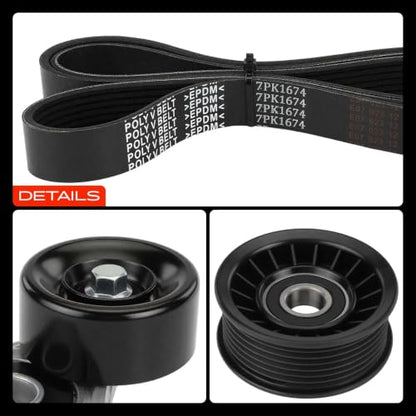 A-Premium Engine Serpentine Belt Drive Kit with Tensioner & Idler Pulley