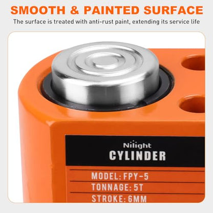 Nilight 5 Ton Hydraulic Cylinder Jack Porta Power Ram Single Acting Lifting - size: 5T Jack