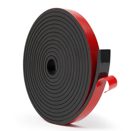 Adhesive Neoprene Rubber Strips Rolls 1/2" Wide x 1/4" Thick x 15ft Long - size: 0.5" W X 180" L, style: 1/4" Thick Adhesive