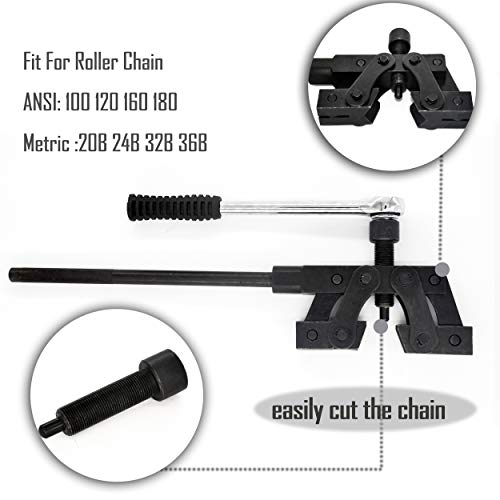 Zooma Roller Chain Breaker Tool, Fit for ANSI 100-180 & Metric 20B-36B Roller Chains