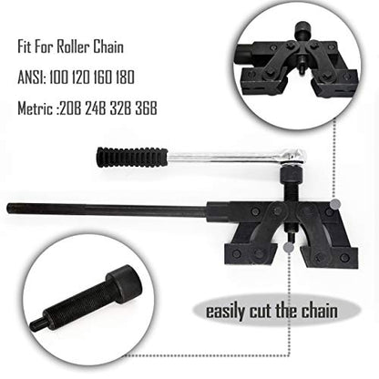 Zooma Roller Chain Breaker Tool, Fit for ANSI 100-180 & Metric 20B-36B Roller Chains