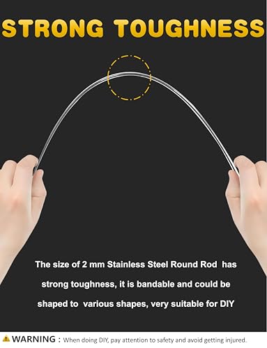 12 Pcs 2mm x 300mm 304 Stainless Steel Rod, Metal Shaft - color: 12, size: 2mm x 300mm