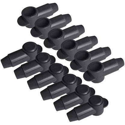Ampper Silicone 3/8" Stud Terminal Covers Boot Fit 1-3/0 Gauge, Black 12 Pc - color: Black, size: 3/8" Stud L