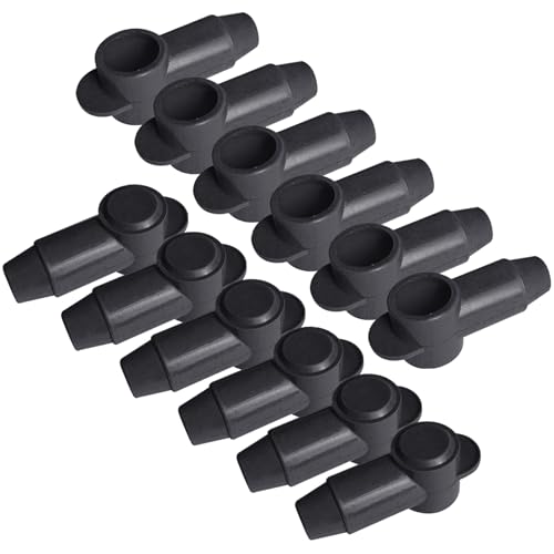 Ampper Silicone 3/8" Stud Terminal Covers Boot Fit 1-3/0 Gauge, Black 12 Pc - color: Black, size: 3/8" Stud L