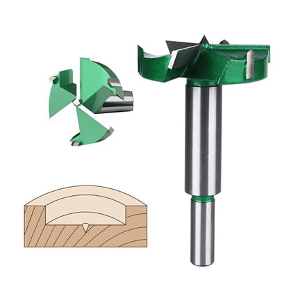 HUHAO 2-5/64" | 53mm Triple Flute Forstner Drill Bit, Tungsten Carbide Upgraded Drilling Hole Saw Woodworking Hinge Cutter Tool Kits for Wood,Plywood,Plastic,MDF - size: 53 mm
