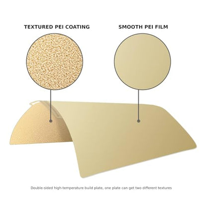 IdeaFormer Double Sided Smooth+Textured PEI Sheet 257x257mm, P2S P1S X2D PEI Spring Steel Build Plate for Bambu Lab X2D X1 X1C X1E P1P P1S P2S A1 3D Printer - color: Smooth PEI+Textured PEI