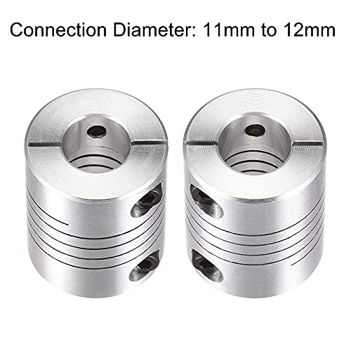 uxcell Motor Shaft 11mm to 12mm Helical Beam Coupler Coupling 25mm Dia 30mm Length - size: 11mm to 12mm