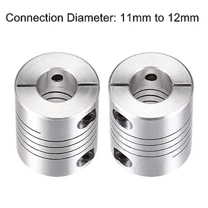 uxcell Motor Shaft 11mm to 12mm Helical Beam Coupler Coupling 25mm Dia 30mm Length - size: 11mm to 12mm