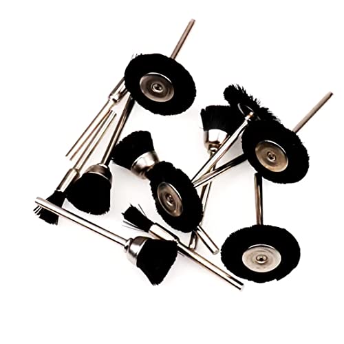 15 Pcs 1/8 Inch Shank Assorted Shape Nylon Brush Wheels - style: 15 Pcs Black
