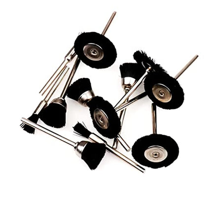 15 Pcs 1/8 Inch Shank Assorted Shape Nylon Brush Wheels - style: 15 Pcs Black