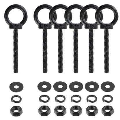Antrader Lifting Shoulder Eye Bolts,M6 x 50mm,Stainless Steel,Black,6 Sets - size: M6 x 50mm