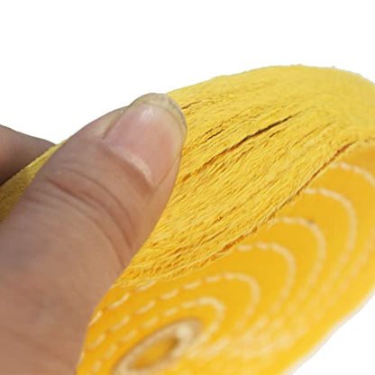 8 Inch Yellow Cotton Buffing Wheel with 5/8" Arbor Hole - style: 8" Yellow Cotton Wheel