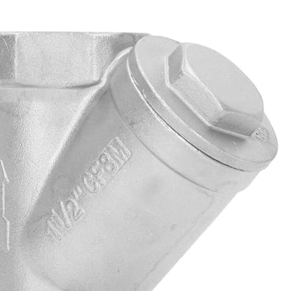 Y Strainer 1 1/2in 304 Stainless Steel Y Type Strainer Y Strainer Valve for Water Oil Gas Thread Pipe