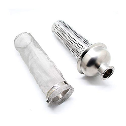 QiiMii 1.5" Tri-Clamp Filter SS304 Sanitary Fittings Inline Straight Strainer with 100 Mesh Stainless Steel Screen（1.5 INCH） - size: 1.5 Inch