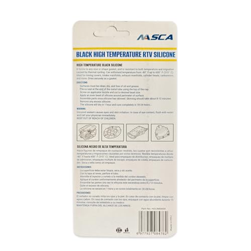 NASCA Black RTV Silicone Gasket Maker, High Temp Silicone Sealant, 3 oz