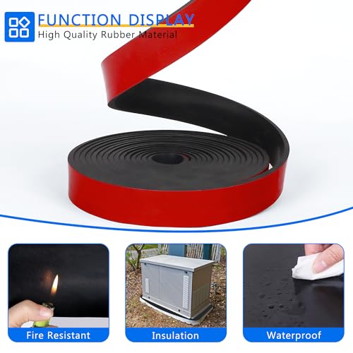 WochiTV Adhesive Solid Rubber Strips, 4" Wide x 1/16" Thick x 60" Long Self Stick Black Neoprene Rubber Rolls Perfect for DIY Insulation Cushion Gasket, Sealing, Liner, Weather Striping - size: 4" W X 60" L, style: 1/16" Thick Adhesive