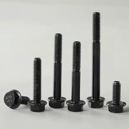 M8 x 60mm Flanged Hex Head Bolts Flange Hexagon Screws, M8x1.25 Bolt, 10.9 Grade Alloy Steel, Hexagon Head Bolts, Black Zinc Finish, Half Thread,Quantity 8 - size: M8 x 60mm(8PCS)