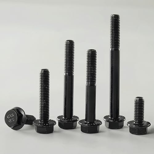 M8 x 35mm Flanged Hex Head Bolts Flange Hexagon Screws, M8x1.25 Bolt, 10.9 Grade Alloy Steel, Hexagon Head Bolts, Black Zinc Finish, Full Thread, Quantity 10 - size: M8 x 35mm(10PCS)