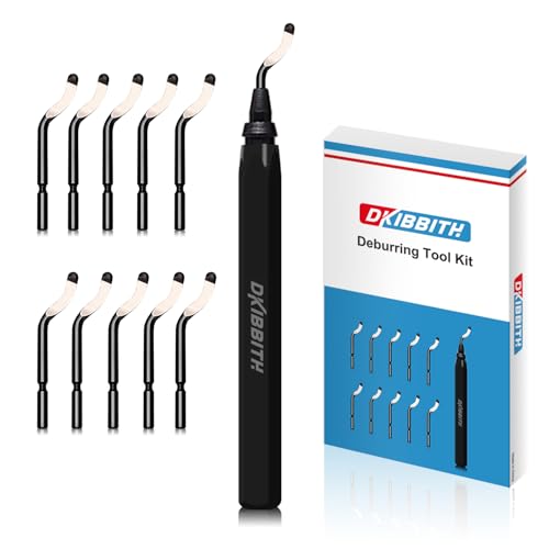Deburring Tool Set 11 Pieces of High Speed Steel Rotary Burr Removal Blades, Ideal for Deburring Tool,1 Black Handle - style: 11 Pcs Deburring Tool