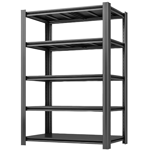5-Tier Metal Storage Shelving Unit, 3,000 lbs Capacity Adjustable Garage Shelves for Garage, Utility Room, Basement & Workshop, 35" W x 15.8" D x 72" H - size: 5T 35" W x 15.8" D x 72" H