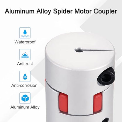 MECCANIXITY Aluminum Shaft Coupling 6mm to 8mm Flexible Spider Coupling L50mm x D40mm Coupler Jaw Spider Shaft Joint Connector for 3D Printers DIY Encoder CNC Router Milling Machine - size: 6mm to 8mm