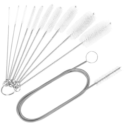 CiaraQ 11-Piece White Tube & Pipe Cleaning Brush Set - color: White+white, size: 8.0 Inch & 60 Inch