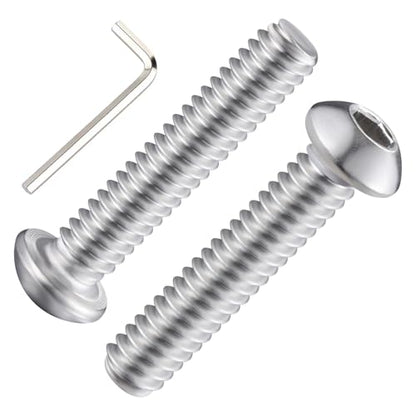 Wensilon (50Pcs) 1/4-20 * 1-1/2 Button Head Socket Cap Bolts Screws, 304 Stainless Steel, Allen Hex Drive, Bright Finish, Fully Machine Thread - color: Silver, size: B 1/4-20*1-1/2