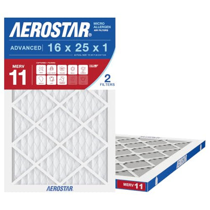 Aerostar Air Filter 16x25x1 MERV 8 AC Filter, Furnace Filter, 12 Pack