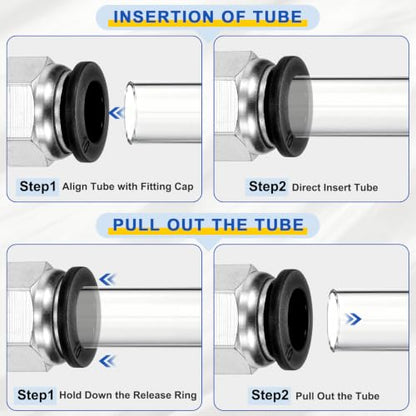 10Pcs Pneumatic Push to Connect Fitting Fit 6mm OD Tube 1/8 MPT - color: Black, size: 6mm OD x 1/8 PT