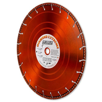 Diamond Extreme 14 Inch Metal Cutting Diamond Blade, Heavy-Duty Vacuum-Brazed Cut Off & Rescue Saw Blade, 1"-20mm Arbor for Rebar, Steel, Stainless Steel & Pipe - size: 14 Inch