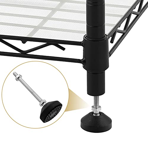 Bonsicoky M8 Metal Adjustable Leveling Feet, 4 Pcs, Black, 5.1" x 1.9" - size: M8,5.1" Height