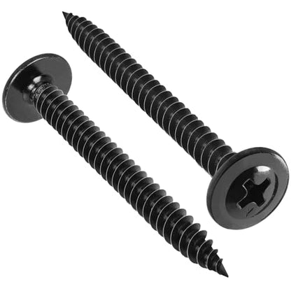 VGBUY 120Pcs #8 x 1-1/2 Inch Wood Screws Phillips Modified Truss Head Stainless Steel 410 Quick Metal Self Tapping Screws,Black Zinc Plated - color: Black, size: #8 x 1-1/2 inch