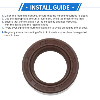 Universal Oil Seal TC Double Lip W Steel Spring Seal Ring Rotary Shaft Seal 18x28x7mm High Pressure FKM Rubber Brown 2 Pcs - size: 18x28x7mm