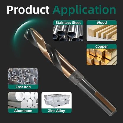 5/8 Inch Cobalt Drill Bits HSSCO M35 High Speed Steel（1Pcs, for Cast Iron
