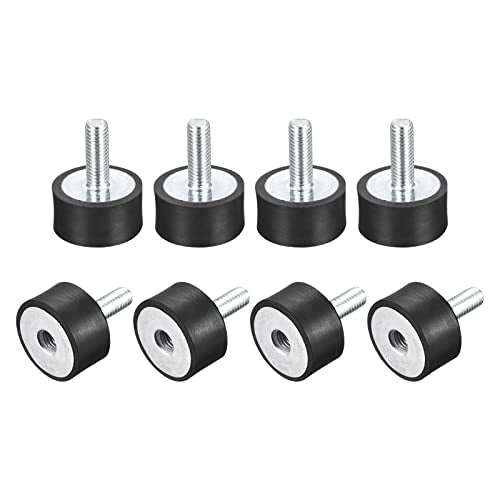 uxcell Rubber Mounts 8pcs M8 Male/Female Vibration Isolator Shock Absorber, for Garage Motor Air Compressor Car Boat Bobbins, D30mmxH15mm - size: M8x30mmx15mm