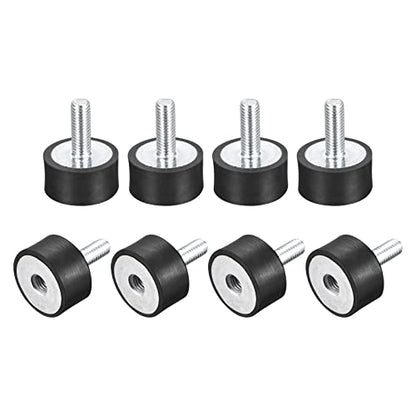 uxcell Rubber Mounts 8pcs M8 Male/Female Vibration Isolator Shock Absorber, for Garage Motor Air Compressor Car Boat Bobbins, D30mmxH15mm - size: M8x30mmx15mm