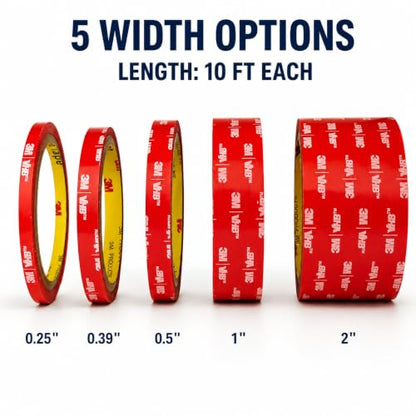 3M Double Sided Tape Heavy Duty Thin 1/4’’×10Ft Made with 3M vhb Clear 4905 - size: 1/4''×10Ft