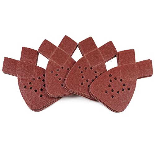 20 Pcs Mouse Detail Sander Sandpaper 60 Grit 12 Hole Mouse Sander Pads with 2 Extra Tips for Replacement Hook and Loop Sandpaper Triangle Sanding Sheets Aluminum Oxide Sanding Pads - style: 60 Grit