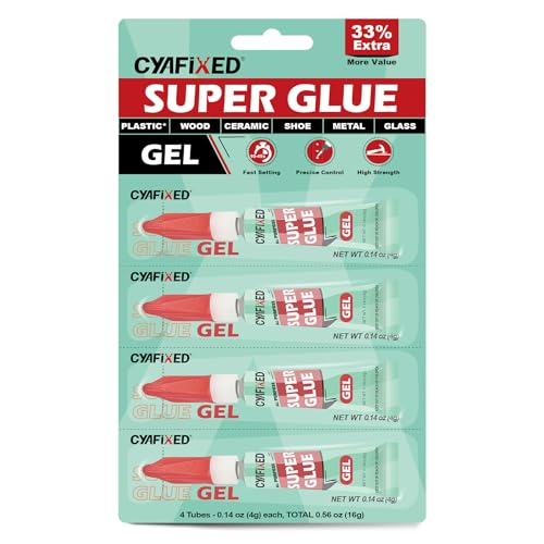 Super Glue Gel Pro, 4 x 4g Single-Use Superglue Tubes for Wood Crafts - size: 4 x 4g (Pro), style: Gel