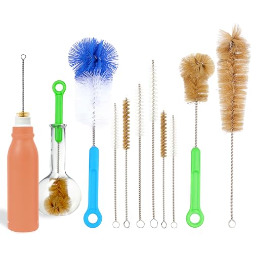 Bottle Brushes Water Bottle Cleaner Brush Set, Hydroflask Cleaning Kit 9 Pk