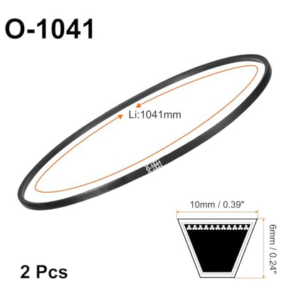 uxcell 2Pcs O-1041 O Type V-Belt 1041mm/41 Inner Length x 0.39" Width x 0.24" Height, O-Type Closed-Loop Rubber Transmission Belt - size: O-1041