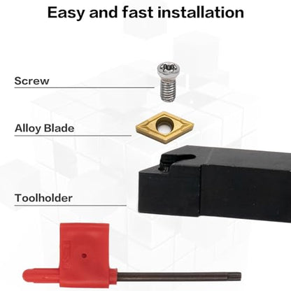 21Pcs Kit Lathe Turning Tool,7 Pcs 5/8'' Holder Set and 14 Pcs Inserts - style: 7pcs 5/8'' 16mm Shanks+14pcs Inserts