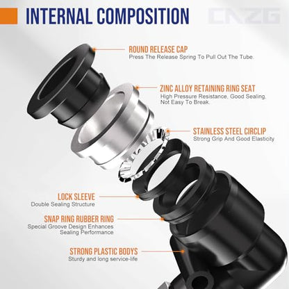 1/4 Push to Connect Fittings npt Thread to 1/2 Air Line quick - size: 1/2"OD x 1/4"NPT