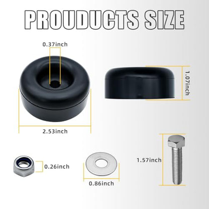 Trailer Ramp Door Rubber Bumpers 2.5" Round Rubber Bump Stops 4-Pack
