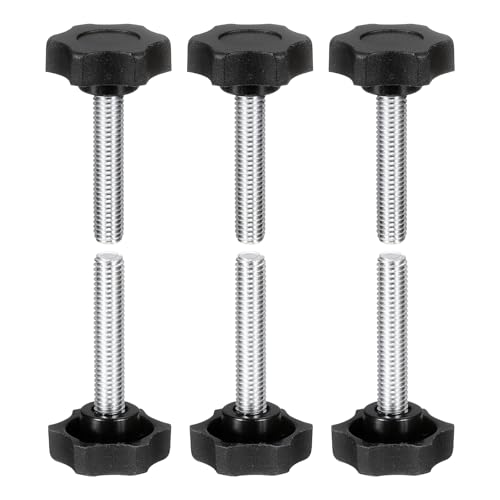 HARFINGTON 6Pcs Star Knob Handle M8 x 40mm Male Thread Metric Carbon Steel - size: M8 x 40mm