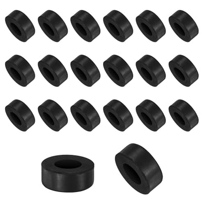 M METERXITY 20-Pack Rubber Spacer 0.39" ID 0.79" OD 0.31" Thick Neoprene Anti Vibration Pads Round Isolation Washers Bushings for Cars/Boats/Home/Machinery, Shock Noise Reduction Pads [Black] - size: 0.39" x 0.79" x 0.31"