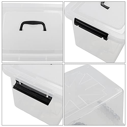 Zopnny 12-Quart Latch Storage Boxes, Stackable Bins with Handle, 6-Pack - size: 12 Quart