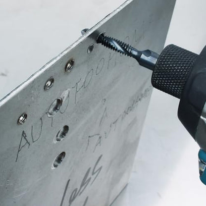 6 Pack Drill Tap Bit Set Black Nitride Coated SAE 6-32 to 1/4-20 NC Combo