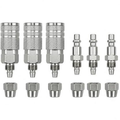 6PCS Air Tool Fittings Coupler and Plug Kit for 5mm ID x 8mm Hose - size: 6PCS